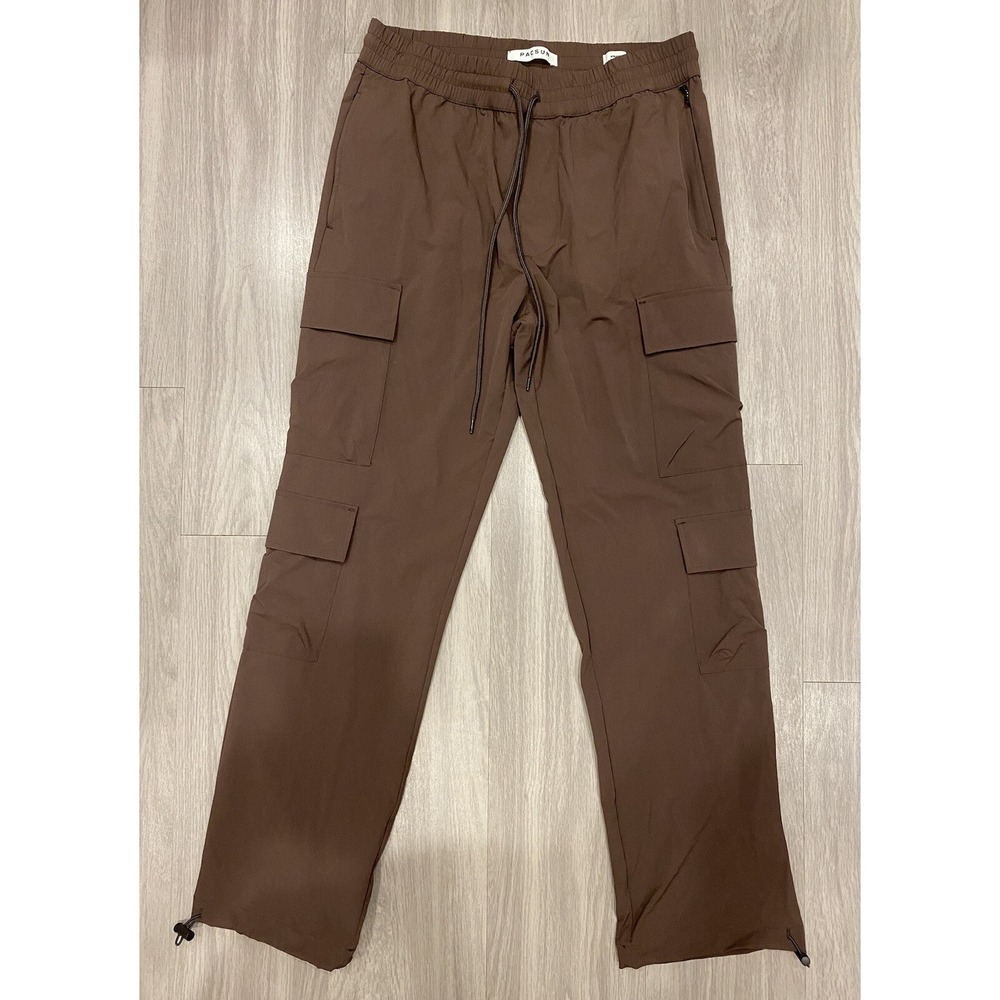 Pacsun Cargo Jogger Pants Mens Medium Brown Comfort Stretch Straight Nylon‎ M